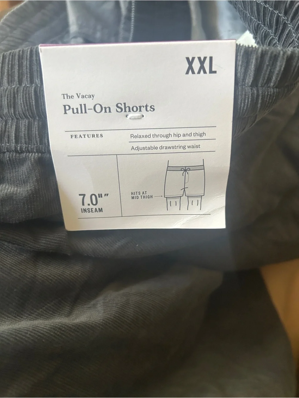 Men’s Corduroy Pull On Shorts XXL